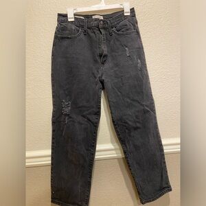 Black straight jeans